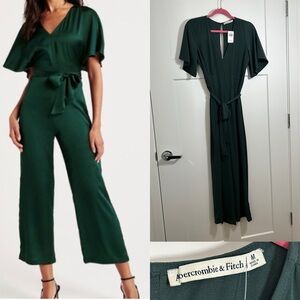 A&F jumpsuit emerald green satin
